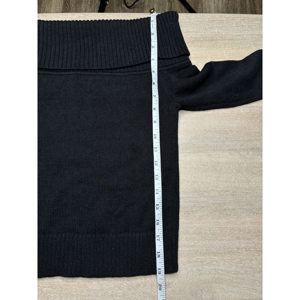 Aritzia NWT Sunday Best Topaz Sweater in Black XS Off the Shoulder Ribbed Cotton - Picture 9 of 9